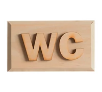 WC tábla égerfából