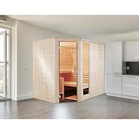 SENTIOTEC finnszauna Komfort Corner, tömörfa szauna