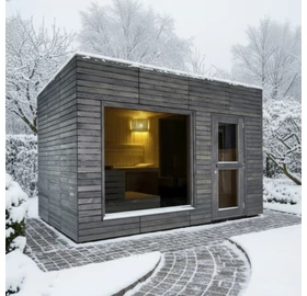 HARVIA Kerti szauna ALPINA Large panoráma üvegablakkal