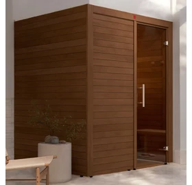 HARVIA Utu Compact prémium finnszauna, hőkezelt nyárfából szaunakályhával 160 x160 cm