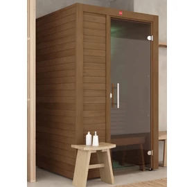 HARVIA Utu Petite prémium finnszauna, hőkezelt nyárfából szaunakályhával 120 x120 cm