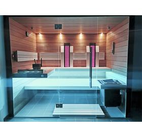 SAUNA KING finn + infraszauna hemlockból, teljes üvegfronttal, 215x170cm (3. sz)