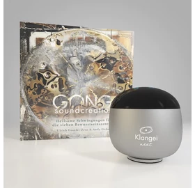 Klangei next vibrációs zenelejátszó, holdfény ezüst, „Gong” zenei kreációval