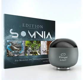 Klangei next vibrációs zenelejátszó, holdfény ezüst, „Somnia” zenei kreációval