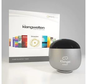 Klangei next vibrációs zenelejátszó, holdfény ezüst, „Klangwelten” zenei kreációval