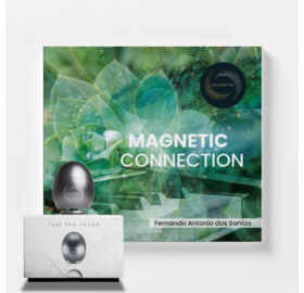 Klangei eyvo vibrációs zenelejátszó, platina, „Magnetic connection” zenei kreációval