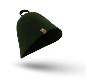 SAUNHAT szauna sapka, 100% juhgyapjúból, varrásmentes, sötét zöld