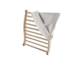 Ergonómikus szauna háttámla natúr nyárfából, csúszásgátlóval és frottírhuzattal