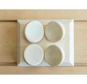 HaLu szauna fejtámla, nyárfa, szögletes,  KARÁCSONYI AJÁNDÉKDOBOZZAL