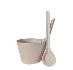 RENTO "Pisara" biokompozit szauna dézsa kanállal, natur színben