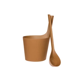 RENTO "Pisara" biokompozit szauna dézsa kanállal, barna színben