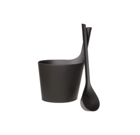 RENTO "Pisara" biokompozit szauna dézsa kanállal, sötétszürke színben