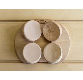 HaLu szauna fejtámla, vörös cédrus, lekerekített,  KARÁCSONYI AJÁNDÉKDOBOZZAL