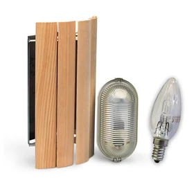 Szauna sarki lámpabúra Porvoo lámpával és halogén égővel