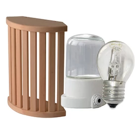 Szauna sarki lámpabúra Oslo lámpával és halogén égővel