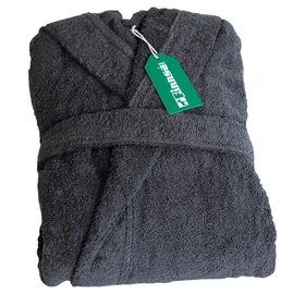 Frottír fürdőköpeny kapucnival, antracit, S / M