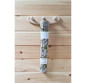 Pikkupuoti Szauna fekvőkendő 100% vászonból, bézs, levél mintával