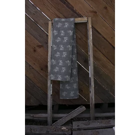 Pikkupuoti Szauna fekvőkendő 70% vászon - 30% pamut, szürke, rénszarvas mintával