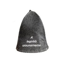 Szauna sapka, gyapjúkeverékből, szürke, szauna motívummal IX.