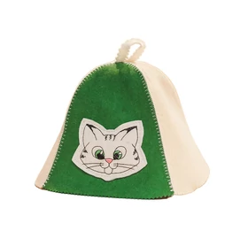 Szauna sapka “Macska”, gyapjúkeverékből (kisebb méret)
