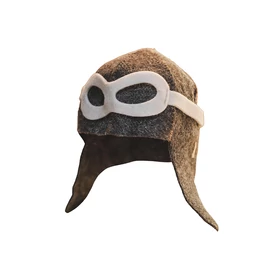 Szauna sapka "Pilóta", juhgyapjúból, szürke színben