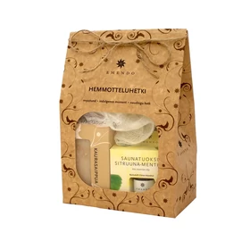 EMENDO AJÁNDÉK SZETT: CITROM&MENTOL SZAUNA ILLAT 10ML, ZABOS SZAPPAN, FÜRDŐLABDA