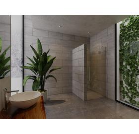 SAUNA KING Zuhanyajtó fixüveggel (SZÉ:100cm MA:200cm) - 4 üvegszín választható