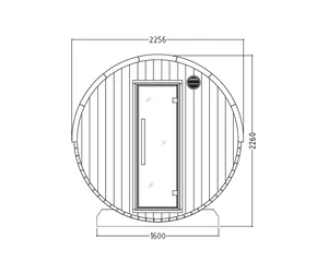 HARVIA hordó szauna KASKI 180 cm, teli üveg ablakkal