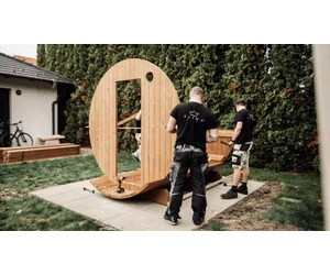 HARVIA hordó szauna KASKI 220 cm, félkör ablakkal