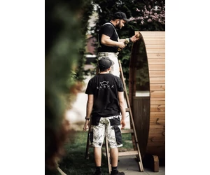 HARVIA hordó szauna KASKI 220 cm, félkör ablakkal