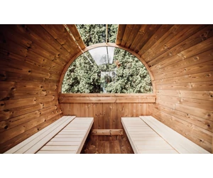 HARVIA hordó szauna KASKI 220 cm, félkör ablakkal