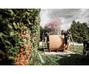 HARVIA hordó szauna KASKI 220 cm, félkör ablakkal