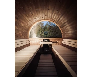 HARVIA hordó szauna KASKI 220 cm, félkör ablakkal