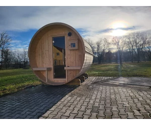 HARVIA Kuusi hordószauna 240 cm, teli hátfalas