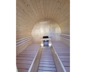 HARVIA Kuusi hordószauna 240 cm, teli hátfalas