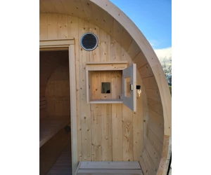 HARVIA Kuusi hordószauna 240 cm, teli hátfalas