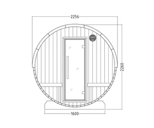 HARVIA Kuusi hordószauna 240 cm, teli hátfalas