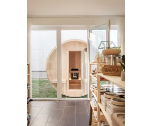 HARVIA Kuusi hordószauna 240 cm, teli hátfalas