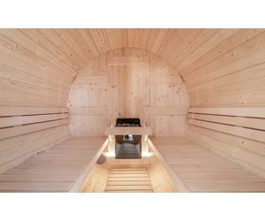 HARVIA Kuusi hordószauna 240 cm, teli hátfalas