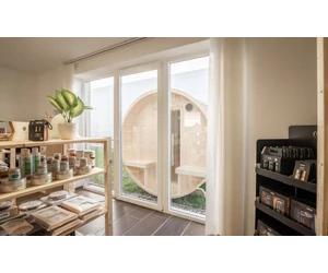 HARVIA Kuusi hordószauna 240 cm, teli hátfalas