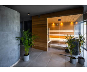 SAUNA KING fém/fa luxus csőfogantyú szett szauna ajtóhoz, 800 mm