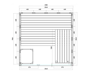 HARVIA Finnszauna Alaska View, 208 x 206 cm