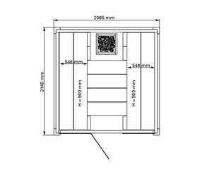HARVIA Solide Grand luxus finnszauna, 209x214 cm