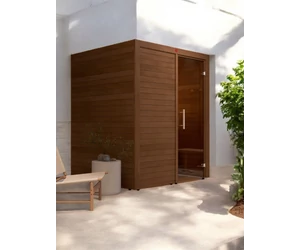 HARVIA Utu Compact prémium finnszauna, hőkezelt nyárfából szaunakályhával 160 x160 cm