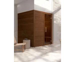 HARVIA Utu Compact prémium finnszauna, hőkezelt nyárfából szaunakályhával 160 x160 cm