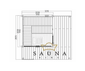 SENTIOTEC kerti szaunaház Scala Medium, tömörfa szauna