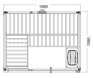 HARVIA Family Medium finn- és infraszauna 196x159cm