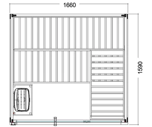 HARVIA Family Small finnszauna 166x159cm