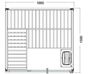 HARVIA Family Small finnszauna 166x159cm