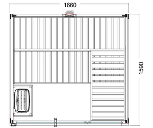 HARVIA Family Small finn- és infraszauna 166x159cm